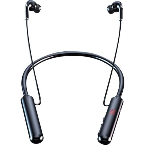 60 Hours Endurance Bluetooth-Compatible Headphones Stereo Bass Wireless Headphone Neckband Power LED Display Headset Magnet