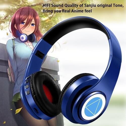 Silent Disco Headphone Miku Nakano Sanjiu Cosplay Stereo Wireless Bluetooth Headset Go-Toubun Anime Fan 2D No Hanayome Gift