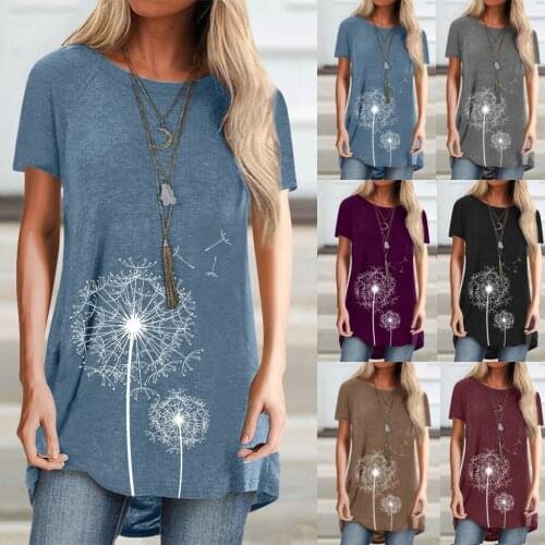 5xl Plus Size Summer Shirt Women Lady Fashion Print Casual Tunic Top Round Neck Short Sleeve Womens Blouses Блузка Женская 2021