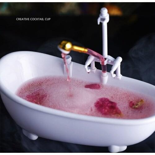 Bathtub Cocktail Bar Wine Glasses Charms Sorbet Smoothie Cold Drink Cup Container XHC88