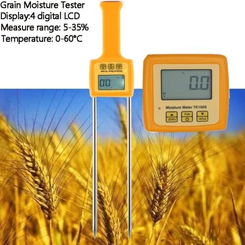 TK100S Digital Moisture meter Grain Moisture Tester Bean Humidity Gauge Wheat Analyser Corn Detector for Rice Peanut 50%OFF
