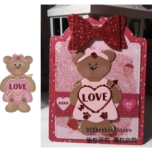 Valentine Bear Metal Cutting Dies Craft Stencil Paper Card Decor Die Cuts Stencil Embossing DIY Scrapbooking Dies 2019 New