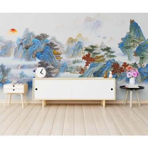 CJSIR Custom Murals Wallpaper Bedroom Chinese Landscape Wall Stickers Home Decor Poster Decorations Wallpapers Living Room