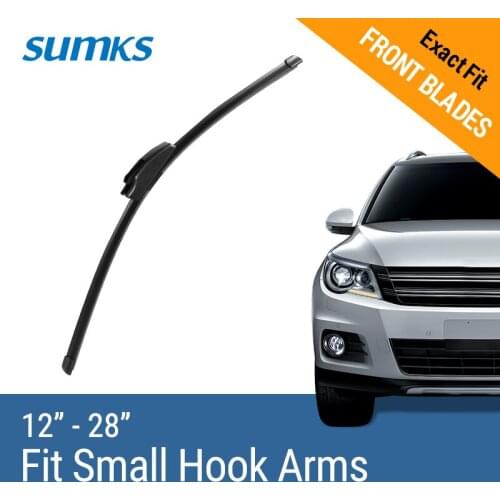 SUMKS Aerodynamic Wiper Blade 12" to 28" Up to 40% Longer Life Fit Hook Arms Only Car Accessory Auto Parts