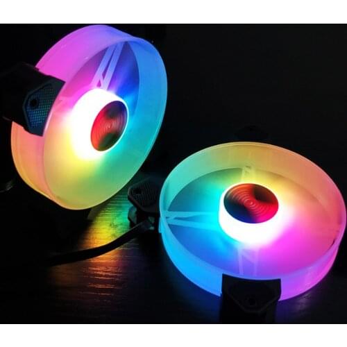 Computer PC Cooler Cooling Fan RGB LED Multicolor-mode 120mm 12cm Silent Quiet Chassis Fan RGB Case Fan For Computer Case PC