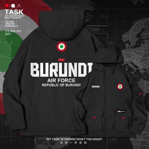 Burundi Burundian BDI men jacket hooded air force logo army fan fashion printed nation jackets casual Military clothes autumn