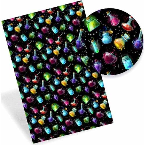 Fake Leather Sheets Eco leather Flower Eye Candy Printed Fabric For Furniture Bows Making Handmade Shoes Bags 22*30cm A4 1pc