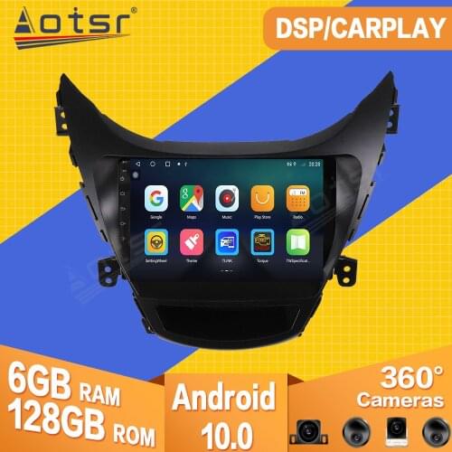 For Hyundai Elantra 2010-2013 Android 10 Car Tape Radio Recorder Multimedia Player Stereo GPS Navi Video PX6 Head Unit No 2 din