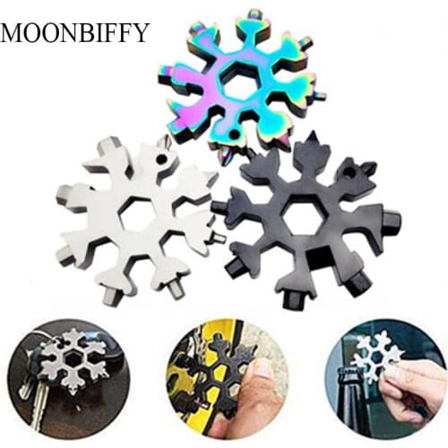 18-in-1 Snowflake Multi-tool Portable Pocket Tool Wrench Ratchet Combination Metric Christmas Gift Set Socket Wrenches Nut Tools