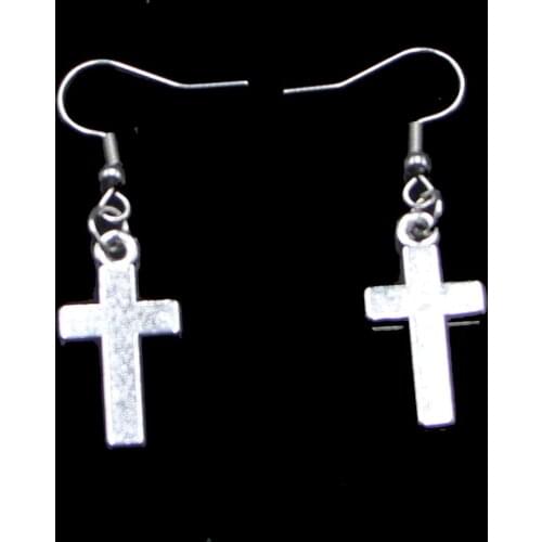 Fashion Handmade Simple Design 24*13mm Double Sided Cross Drop Earrings For Women Gift Fashion Jewelry Cute Small Object