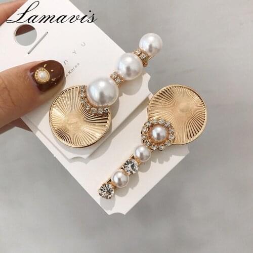 Fashion Design Style, Temperament, Pearl Metal Hairpin, South Korea Bangle Hairpin, Hairpin, Headdress
