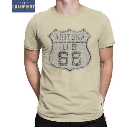 Route 66 Vintage T-Shirt Men Casual Cotton Tees Round Neck Short Sleeve T Shirt Summer Tops