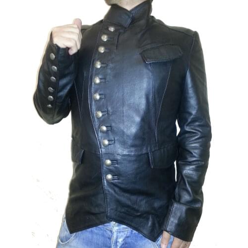 CREAZIONIINPELLE Mens Genuine Leather Jacket Made In Italy gothic