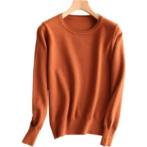 New Cashmere Sweater Women Round Neck Knitted Pullovers Top Autumn Winter Warm Long Sleeve Elegant Female Jumper Pull Femme 102