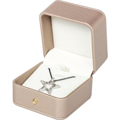 New Style Rose Gold Pu Leather Square Jewelry Display Box Ring Bracelet Necklace Earring Set For Adorable Female Party Choice