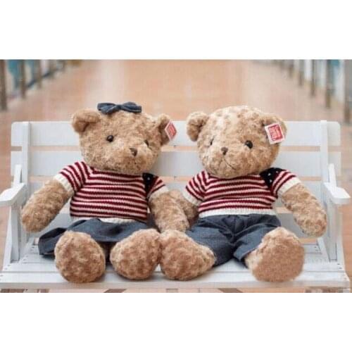 Couples Teddy bears dressed clothes bear plush toy ,proposal , birthday gift w5380