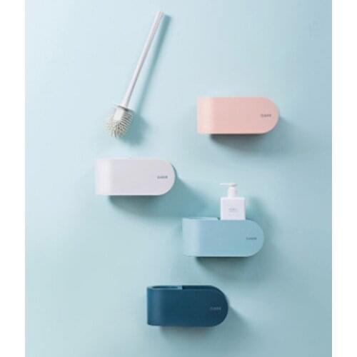 Plastic Durable Toilet Brush With Soft Bristle Bathroom Toilet Bowl Brush And Holder Set Bathroom Cleaning Brush