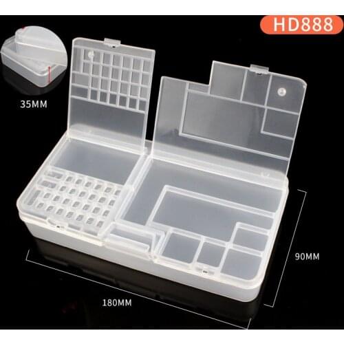 180MM*90MM*35MM HD888 Plastic Multifunctiona Storage Box For IPhone Motherboard LCD Screen Chip Storage Box Tool