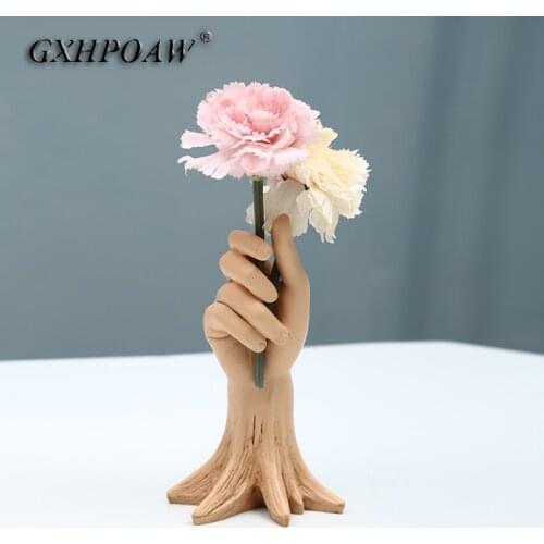 Handmade Resin Vase Creativity Hand Type Design Home Living Room Fine Art Ornaments New Modern Style Simplicity Exquisite Crafts