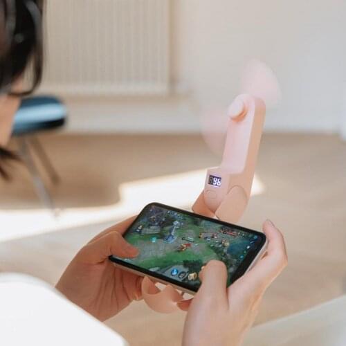 Mini Fan Portable Fan 1200mAh Enduring Silent Foldable Usb Rechargeable Fan with Power Bank and Flashlight Function