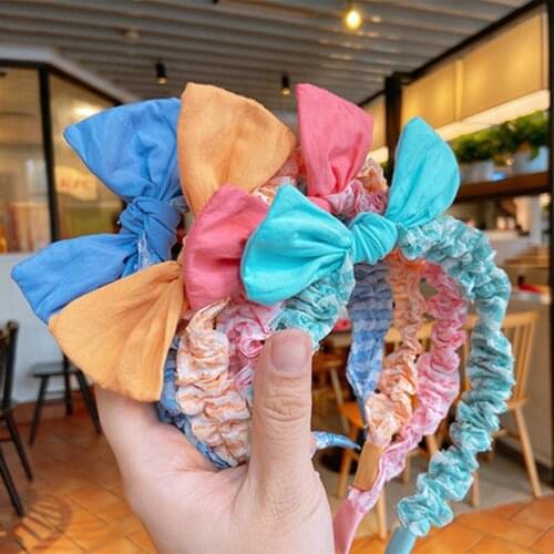 Korean Cute Floral Bow-knot Hairband Baby Girls Folds Hair Hoop Headbands Childrens Hair Accessories Gift