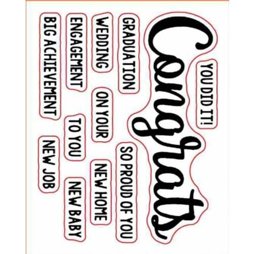 Congrate Sentiments Transparent Clear Silicone Stamps For DIY Scrapbooking Cards Making Craft Supplies New 2019