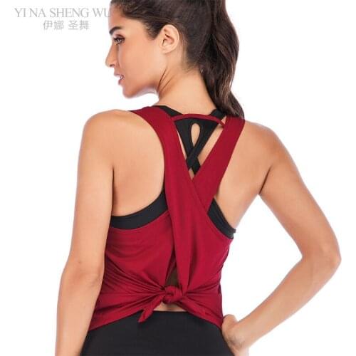 Yoga Shirts Both Wear Sports Crop Top Workout Women Sleeveless Backless Gym Tops Athletic Fitness Design Vest Active Wear New