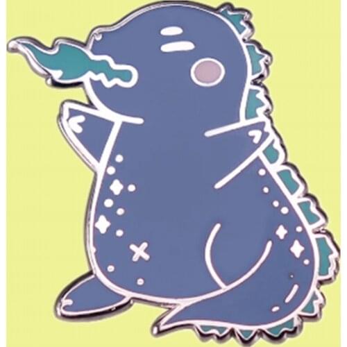 Cute Chibi fire Dinosaur Monster Gigantis enamel pin Japanese film brooch