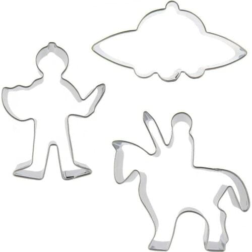 Soldiers, Knights, UFO shaped 3 piece biscuit cutting molds, baking tools, cake decorating soft candy tools