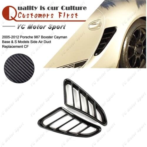 Carbon Fiber Front Bumper Side Air Vent Intake Fit For 2005-2012 987 Boxster Cayman Base & S Models Side Air Duct Replacement