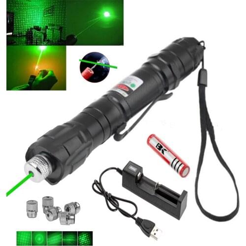 High-power green laser pointer 009 super far radiation 10000M military 5mW high-power green burning laser equipment USB charger