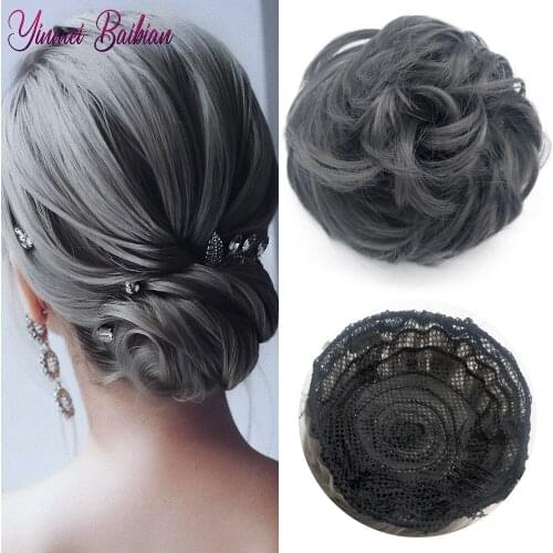 Yinmei Baibian Synthetic Curly Chignons Hair Bun Rope High temperature Female Natural Fake Clip in Hair Ponytail Hair Extensions