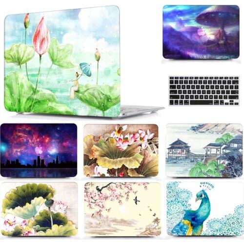 Painting Laptop Protective Hard Shell Case Keyboard Cover Skin Set Pouch For 11 12 13 15" Apple Macbook Air Pro Retina Touch Bar
