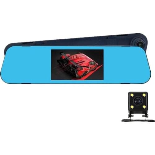 4.3" Night Vision Car Dvr Camera Rearview Mirror Digital Video Recorder Dual Lens Dash Cam 160° Wide Angle