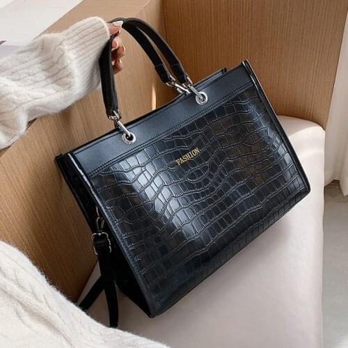 Women handbag Large capacity Alligator print PU Leather Shoulder Bags 2021 Winter ladies Hand Bag Brand Trending Crossbody bags