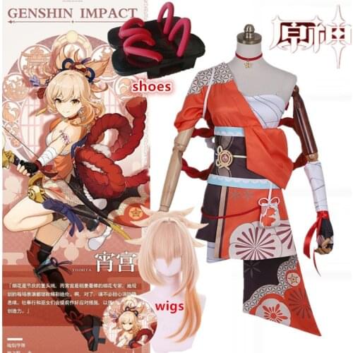 Game Genshin Impact Yoimiya Cosplay Costume Female Fashion Combat Uniform Activity Party Role Play Clothing XS-XXL women clothes