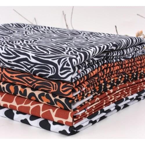 Polyester Cotton Fabrics By The Meter Leopard Zebra Printed Cloth Sheets Dress Bag DIY Sewing Crafts Home Textile 45*145cm 1pc