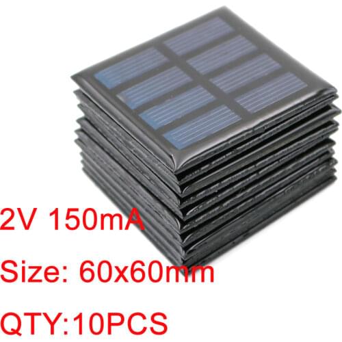 5pcs/lot 2V 100mA with 15cm extend wire Solar panel Solar cells Epoxy Polycrystalline Silicon DIY Battery Power Charger Module