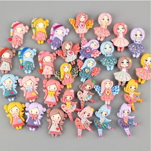 10pcs/lot Kawaii Flatback Resin Princess Cartoon Flat back Resin Cabochons Embellishments Accessories DIY Hair Bows Center