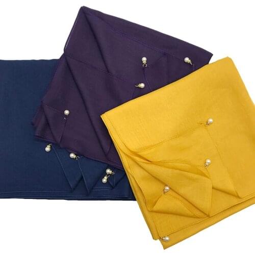 10pcs/lot Crystal Chain Edge Shawls Square Pashmina Women Popular Muffler Solid Scarf Muslim Headscarf New Bandana Islamic Hijab