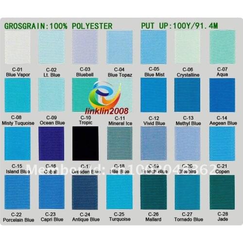 100Yards Grosgrain Ribbon C Colour Wedding Ribbon&Hair Bows For DIY 5/8"(16mm)--Free Shipping 100% Polyester