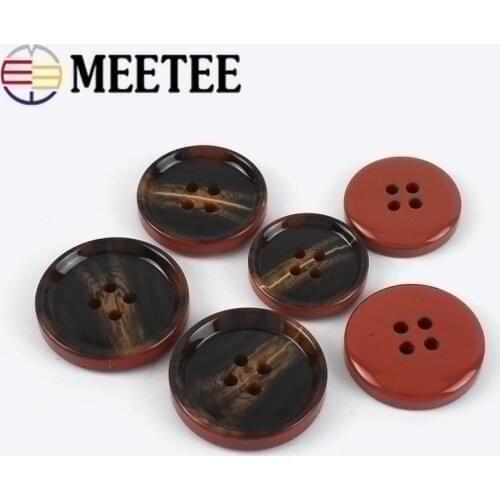 Meetee 4-Holes Resin Buttons Clothing Decorative Buckles Women Men Suit Coat Button DIY Sewing Accessories