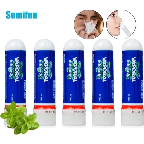 5pcs 100%Original Thailand Herbal Nasal Inhaler Nasal Essential Oil Rhinitis Mint Cream Nose Cold Cool Ointment Relief Headache