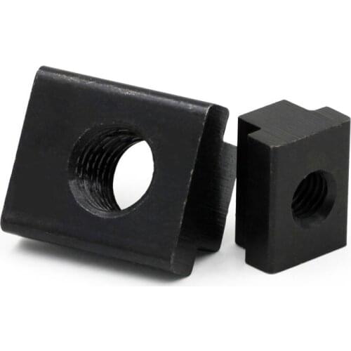 5Pcs M5 M6 M8 M10 M12 M14 DIN508 Black Oxide Finish Grade 8.8 Carbon Steel T-Slot Nut Tapped Through Slot T-nuts Furniture