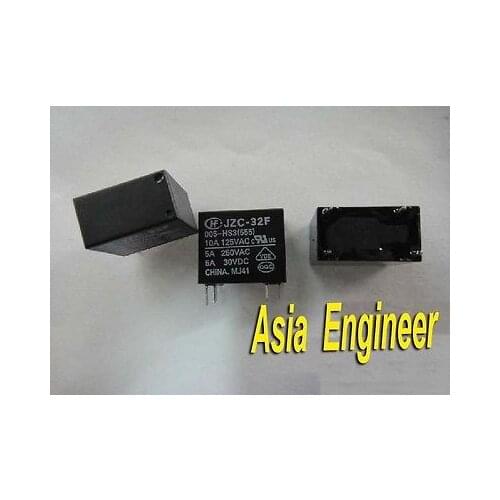 5Pcs Power relay SPST 5A 250VAC/30VDC JZC-32F-005-HS3