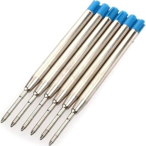 6 ballpoint pen refills 10 cm blue large refill refills