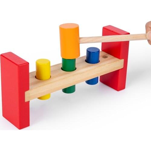 Montessori Wooden Toys Color Piling Table Early Education Aids Baby Kids Toys Three-Color Piling Game Great Toys For Boys Girls