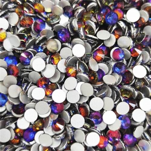 Blue Fire Non Hotfix Rhinestones top Quality SS3-SS30 Strass Multi Colors Glass Crystal stones for clothes nail art decorations