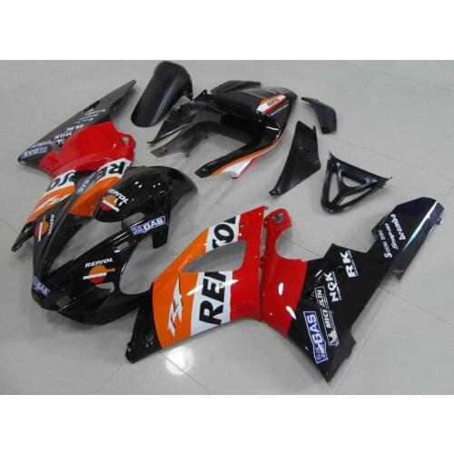 Motorcycle Fairing kit for YAMAHA YZFR1 00 01 YZF R1 2000 2001 YZF 1000 yzfr1 00 01 ABS red orange Fairings set+7gifts YB13