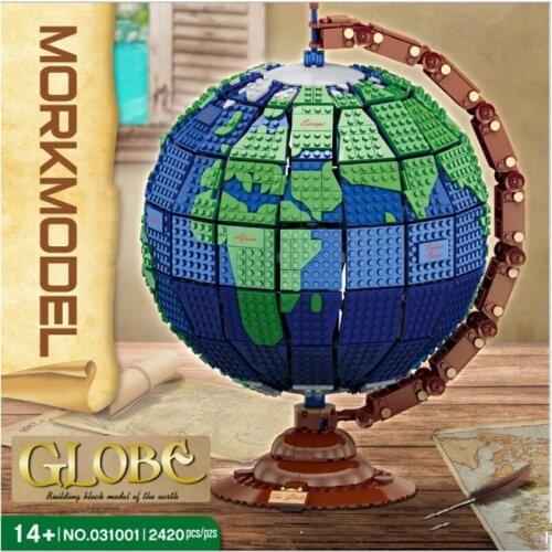 Block MOC 2420 PCS DIY Building Blocks Tumblr Rotating Globe Model Toy Bricks Desktop Display Assembled Toys For Christmas Gift